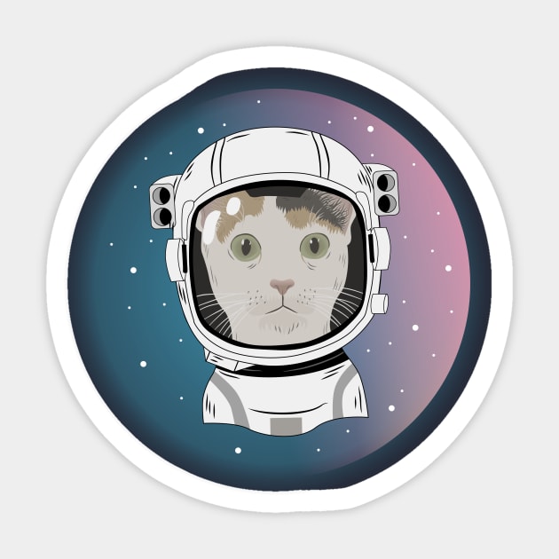 Cat astronaut Sticker by atizadorgris